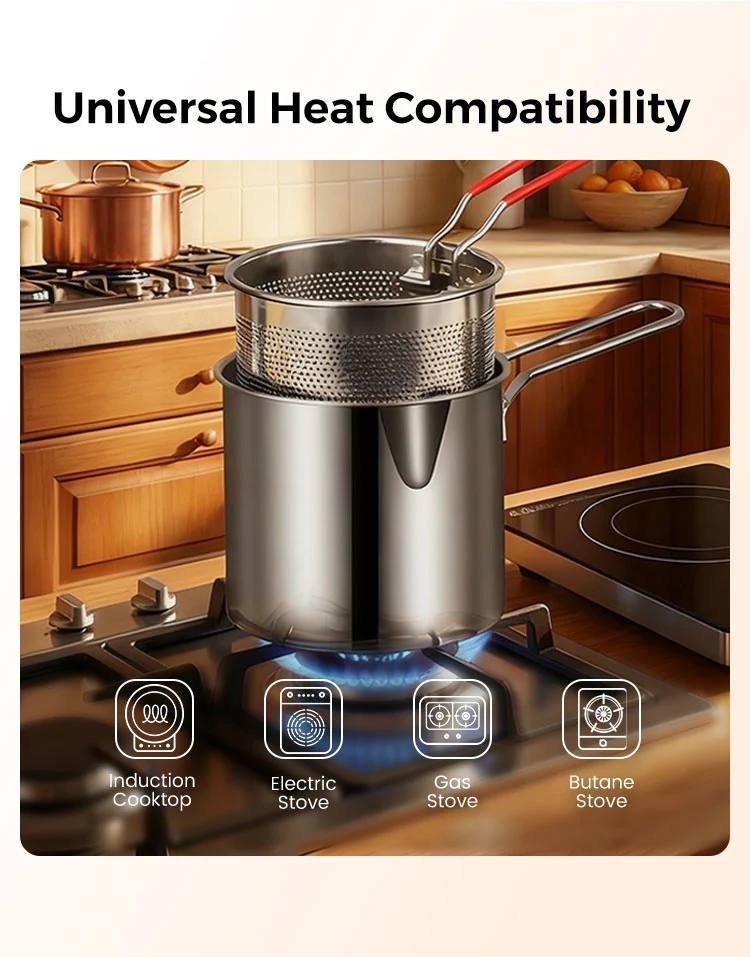 🔥 304 Stainless Steel Multifunctional Fryer