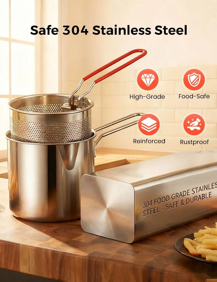 🔥 304 Stainless Steel Multifunctional Fryer