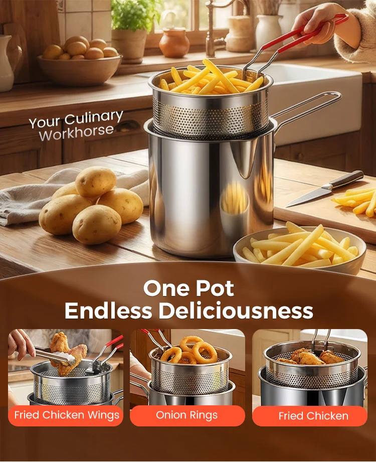 🔥 304 Stainless Steel Multifunctional Fryer